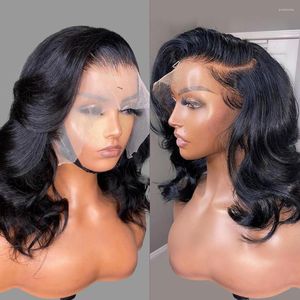 Short Bob Human Hair Wig Brazilian Body Wave 5x5 Closure Lace Front Wigs For Women Transparent 13x6 Frontal PrePlucked