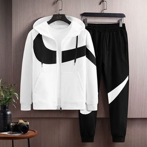 Tracksuits masculinos FallWinter Masculino Sportswear Casual Terno Masculino Com Capuz Cardigan Sportswear Running Wear Two Piece Set Mens Joggers Set 230829