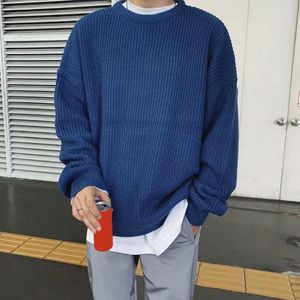 Men's Sweaters Korean Style Autumn Winter Men Pullover Sweater O-neck Long Sleeve Loose Fit Knitting Tops Streetwear