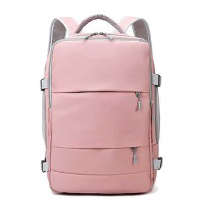 Pink Women Travel Backpack Water Repellent Anti-Theft Stylish Casual Daypack Bag with Luggage Strap USB Charging Port Backpack HKD230828