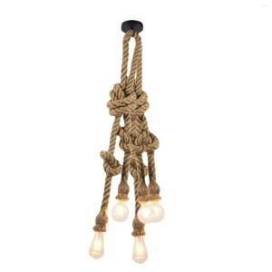 Ceiling Lights 1m 5 Head LED Industrial Chandelier Retro Rope Lamp E27 Holder Without Light Cafe Bar Restaurant