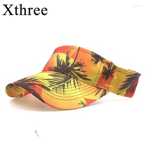 Bola Caps Xtrês Verão Mulheres Top Air Cap Flor Impressão Sun Visor Ao Ar Livre Chapéu de Viagem Senhoras Sunshade Beach