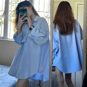 Women's Polos M201 Plus Size Extended Shirt Outer Wear Spring And Autumn Long Sleeve Tall Loose Idle Design