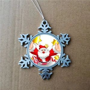 2023 new fashion Diy Sublimation Metal Snowflake Christmas Ornaments Hot tTansfer Printing Blank Consumables Ornament Gifts Two Sided Srinting top quality