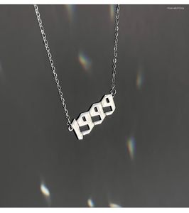 Pendant Necklaces 1999 Necklace Stainless Steel Year Number For Women Unique Date Birthday Tiaras Crown