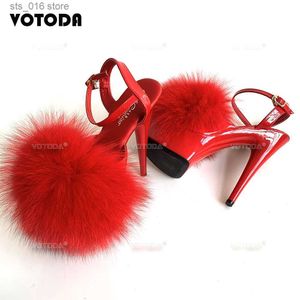 vestido CM Sexy Super High Furry Sandals Plata