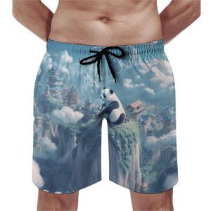 Shorts masculinos Panda Board Verão 3D Animal Correndo Surf Calças Curtas Masculino Secagem Rápida Design Clássico Plus Size Swim Trunks