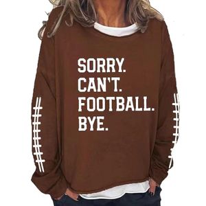 Kvinnor Hoodies Sweatshirts Crewneck Pullover Football Print Sweatshirt Holiday Thermal Tops Långa ärmar Plus Size Droppade axlar 230828