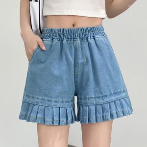 Kvinnors shorts Surmiitro M-5XL Plus Size Denim Women 2023 Summer Korean Fashion Casual All Match High midje korta byxor Jeans Kvinna