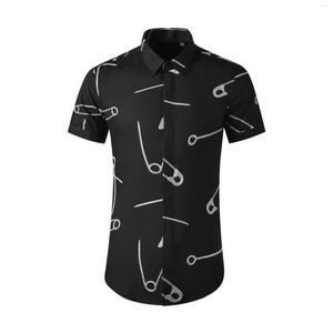 Camisas casuais masculinas de alta qualidade jóias luxo estilo verão camisa manga curta na tendência impressão tamanho solto versátil shirtgood