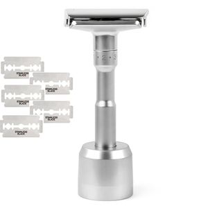 Electric Shavers Adjustable Double Edge Classic Safety Razor Man Shaving Razor With 5 pcs Coated Blades Shaver Razor 230828