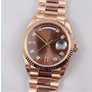 With box Top Quality Luxury Watches MEN Chocolate Dial 18K Everose Gold Automatic Mechanical Movement Unisex Watch 40mm WristWatches