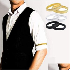 Outras pulseiras moda pulseira senhoras camisa manga titulares metal braço bandas segurar liga anel de mortalha homens pulseira elástica ar dh6jk