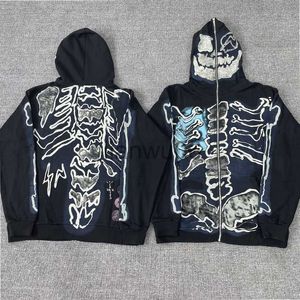 Herrtröjor tröjor kaktus jack graffiti full zip mode hoodie män 11 ​​blixt skalle tryck kvinnor hoodies streetwear män j230829