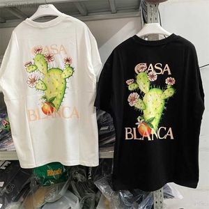 T-shirt da uomo di buona qualità 2023ss Casablanca Cactus Stampa Moda T-shirt Uomo Casablanca T-shirt da donna Streetwear Tee