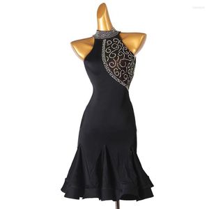 Stage Wear Latin Sexy Back Dress Dance Competition Performance Costume Ballroom Practice Exercise Clothing Nightclub Outfit Rhinestone