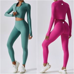 Outfit da yoga da donna Tre pezzi gilet+pantaloni+giacche in abiti esercitati in fitness aderenti da fitness da corsa elastico per adulti elastici per il broos