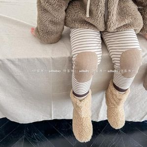 Calças 2023 atacado meninas meninos listrado leggings inverno algodão moda crianças macias 1-7 anos 53