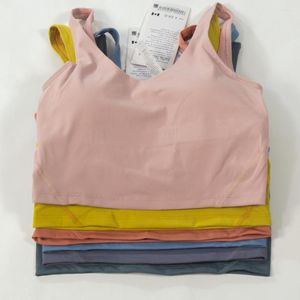Camicie attive Abbigliamento da yoga Gilet sportivo da donna in nylon a forma di U Reggiseno per la schiena di bellezza Fitness da jogging con fodera interna Coppe per il petto