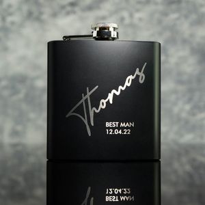 Other Event Party Supplies Personalized 6OZ Pocket Portable Stainless Steel Hip Flask Whiskey Metal Alcohol Bottle Groomsmen Gift Matte Black 230828