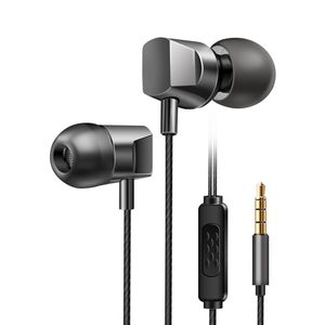 Metal Earphones 3.5mm Plug Wired Mobile Phone Headphones In-ear Earbuds With Microphone Running Gaming Headset For iPhone Xiaomi Samsung Huawei Computer Tablet