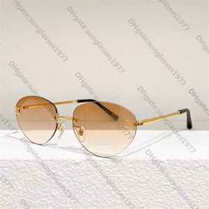 Xiao Xiang family sunglasses CH Xiaoxiangjia's new fashionable cat-eye The same frameless cut edge ch4322 1LUBABPU5