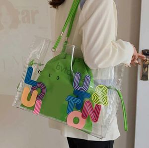 Luxury Transparent Jelly Bag Women's Large Capacity New Fashion Composite Bag Nisch Design Single Shoulder Steeped Bun Mother Tote Bag