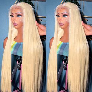 613 Honey Blonde 30 40 Inch Straight Wig 13x4 Transparent Lace Front Human Hair Wigs Brazilian for Black Women 180%