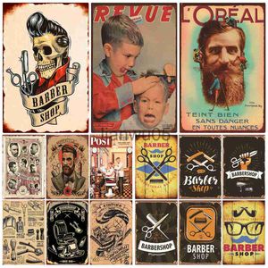 Metallmalerei Vintage BARBER SHOP Metallplakat Cafe Bar Pub Blechschild Plakette Retro Haarschnitt und Rasur Bart Eisenplatten Druck Home Decor WY10 x0829