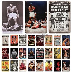 Metallmålning Retro Plate Rocky Metal Signs Vintage Tin Signs Movie Affisch för Bar Pub Club Homeater Man Cave Boxing Entusiast Wall Decor X0829