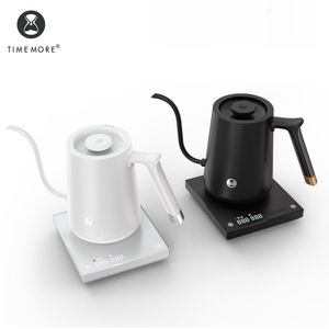 Vattenflaskor Timemore Fish Smart Electric Coffee Kettle Goosenhals 600800 ml 220V Flash Värmtemperaturkontrollpotten för kök 230829