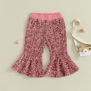 Trousers Girls Spring Summer Sequins Pants Kids Elastic Waistband Sparkling For Party School Shows