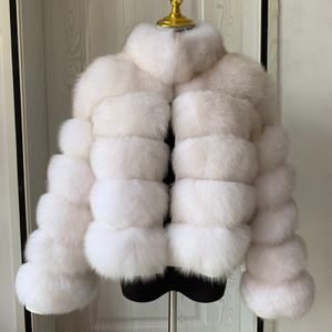 Womens Fur Faux Luxury Real Coat Winter Warm Natural Jacket With Stand Neck Design Fashion Raccoon 230828