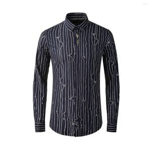 Camicie casual da uomo Fornitore della fabbrica di gioielli di lusso di alta qualità Camicia elegante personalizzata in cotone a righe tinte in filo morbido Shirtgood