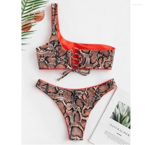 Women's Swimwear Swimsuit Sexy Two Split Bikini Print Piece Beachwear Swimwears Tankinis Set