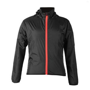 Yarış ceketleri bisiklet ceket siyah ışık nefes alabilen su geçirmez rüzgar geçirmez hızlı kuru uzun kollu kapşonlu açık hava sporları koşu