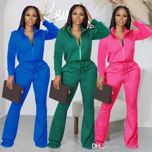 Sporty Tracksuit Women 2023 Spring Fall Fashion Two Piece Set Sweatsuit Long Sleeve Zipper Top And Flare Pants Sets Casual 2PCS Casual Jogger Suit Outfits