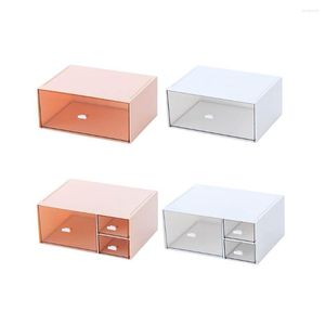 Opbergdozen Box Organizer Lade Plank Cosmetica Borstel Lippenstift Nagel Make-up Sieraden Container Case Tafel Rood raster