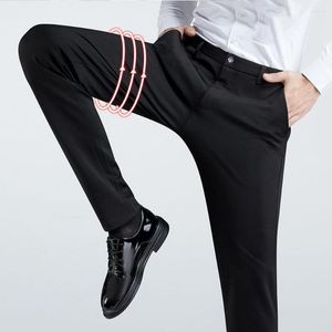 Men's Suits Brand Clothing Spring Summer Straight Suit Pants Men Business Fashion Red Black Blue Solid Color Formal Trousers Large Size