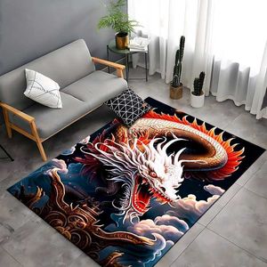 Dragon artwork Grande tappeto Tappeto per la casa Soggiorno Camera da letto per bambini Divano Zerbino Decorazione per bambini Tappetini antiscivolo HKD230829