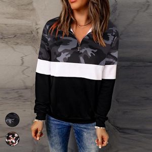 Kadın Sweaters Sonbahar Yüksek Boyun Moda Gevşek Uzun Kollu Üst Sweater Kadın Baskılı Leopar Kış Lady Kadın