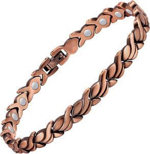 Feraco Copper Bracelet for Women 99.99% Solid Copper Magnetic Bracelets Unique X Shape Links Magnetic Field Therapy Jewelry Gifts (Fishtail)