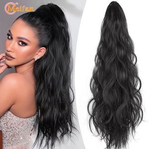 Perucas sintéticas Meifan Syntheitc longo ondulado encaracolado garra clipe de rabo de cavalo natural falso ombre rosa reta lolita rabo de cavalo cabelo 230828