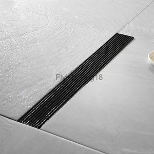 高品質のステンレス鋼タイルインサート線形シャワー排水長方形のバスルーム物質黒い臭気床hkd230829