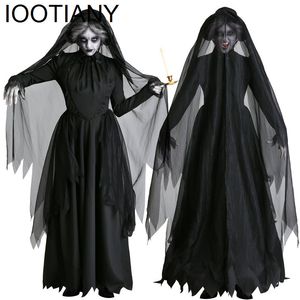 Urban Sexy Dresses Horror Cosplay Witch Women Scary Zombie Halloween Carnival Costume Spooky Ghost Medieval Hooded Cape Day of the Dead 230829