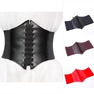 Waist Tummy Shaper Fashion Wide Corset Belts Faux Leather Slimming Shaping Girdle Belt Women Elastic Tight High Waist Versatile for Daily Bustier 230828