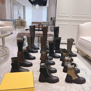 Designer-Stiefel mit Buchstaben, gestrickt, kurze Ärmel, kurze Stiefel, Frühling und Herbst, flacher Absatz, Rindslederstiefel, spitzer Kopf, schlankes Bein, elastische Stiefel für Damen, Winterschuhe, 35–41