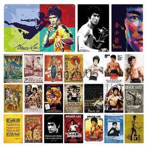 Metal Painting Bruce Lee Metal Sign Tin Poster Plaque Vintage Actor Chinese Kongfu Iron Painting Plate Wall Art for Man Cave Bar Pub Club Decor x0829