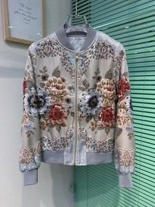 Women's short fashion jacket, custom fabric, handmade beaded, classic and versatile Women's Jackets Coats