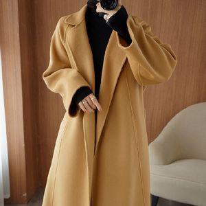 Cappotto da donna in misto lana Cappotto lungo al ginocchio sciolto Autunno-Inverno Cardigan di fascia alta da donna 230828
